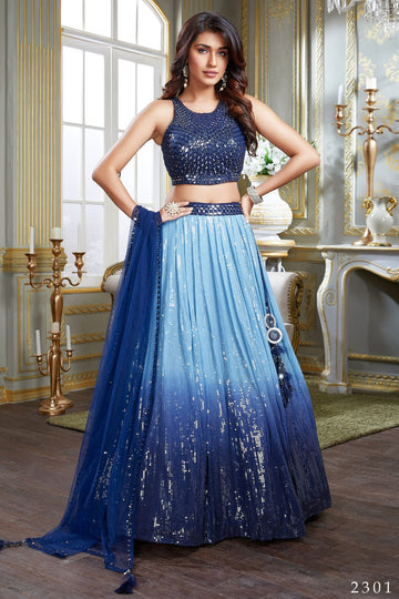 Beautiful Designer Hazel Party Wear Georgette Lehenga Choli