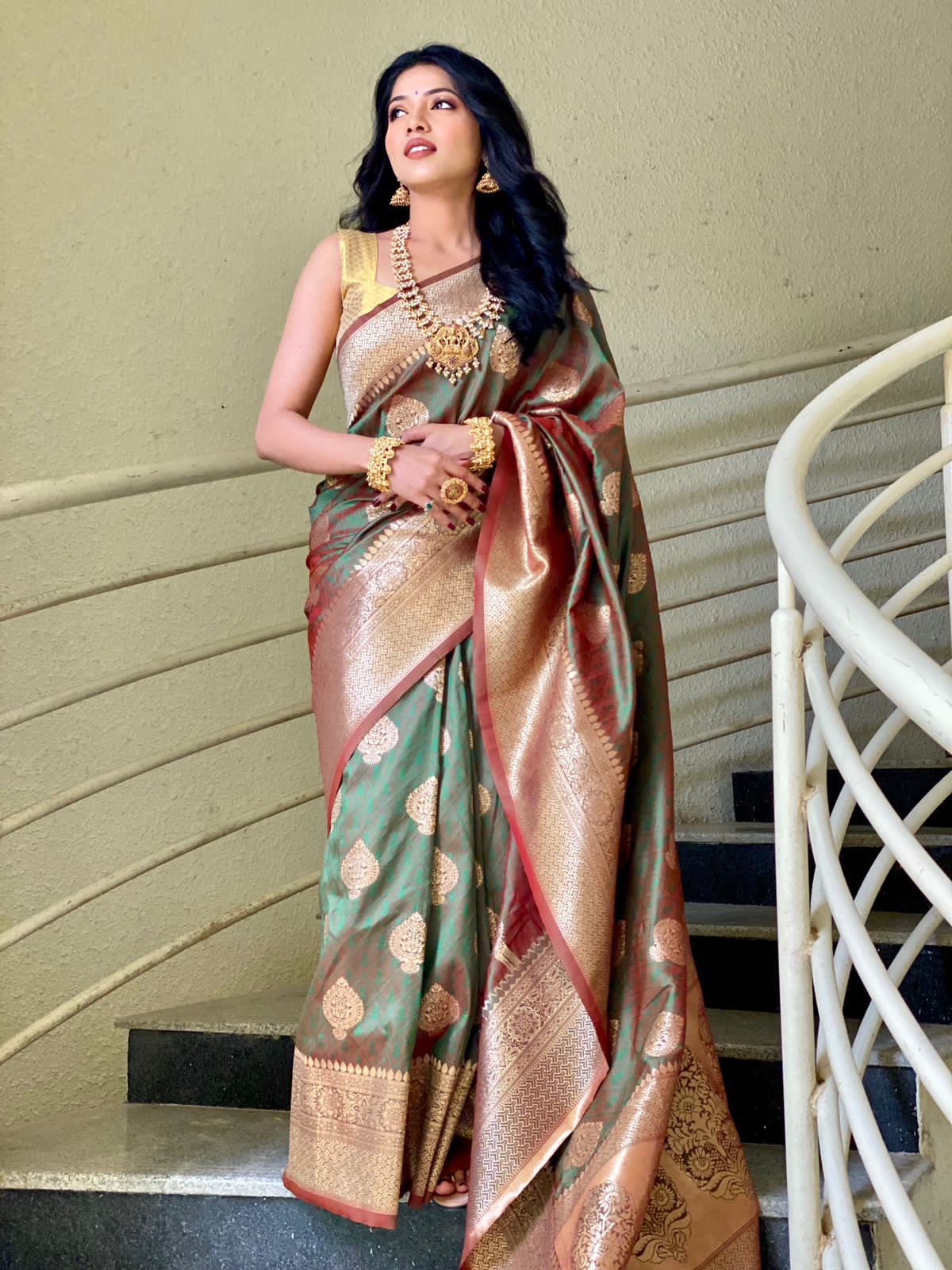 Beautiful Designer Rich Two Tone Saree