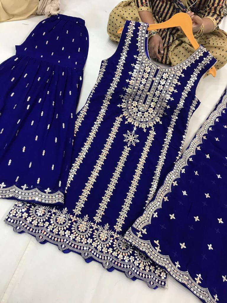 Beautiful Designer Readymade Punjabi Sharara Set