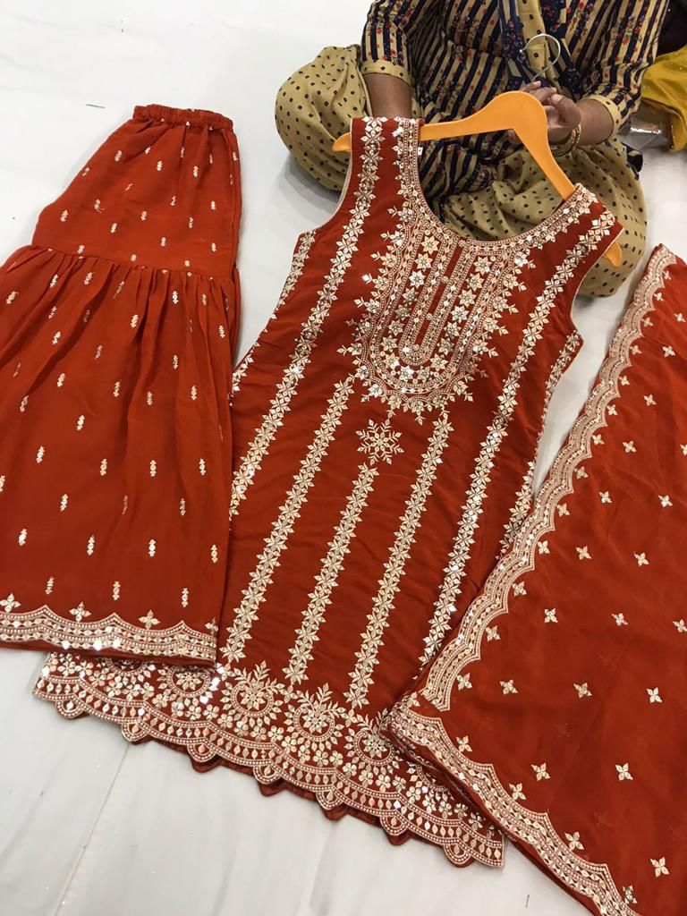 Beautiful Designer Readymade Punjabi Sharara Set