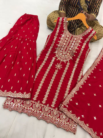 Beautiful Designer Readymade Punjabi Sharara Set