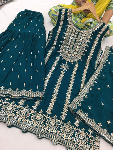 Beautiful Designer Readymade Punjabi Sharara Set