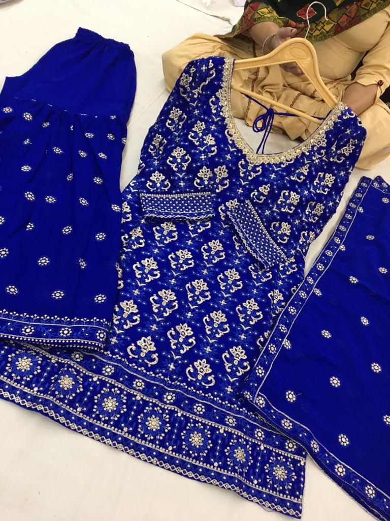 Beautiful Designer Readymade Punjabi Sharara Set