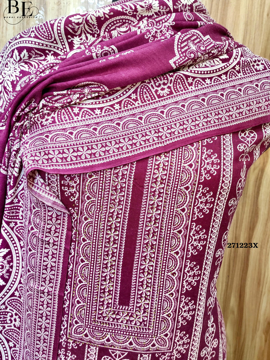 Winter Pashmina Print With Sarvoski Neck Salwar Suit