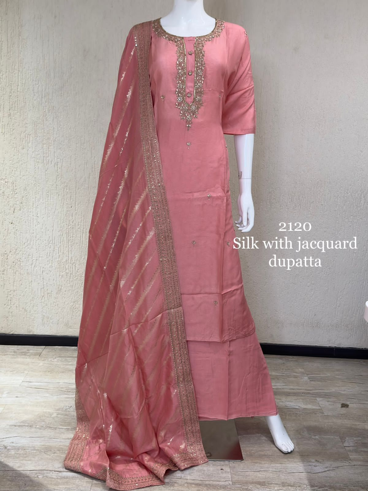 Beautiful Designer Pure Dola Silk Handwork Salwar Suit