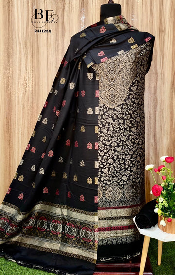 Beautiful Designer Pure Pashmina Zari Weaving Work Salwar Suit