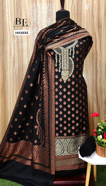 Beautiful Designer Pure Pashmina Zari Weaving Work Salwar Suit