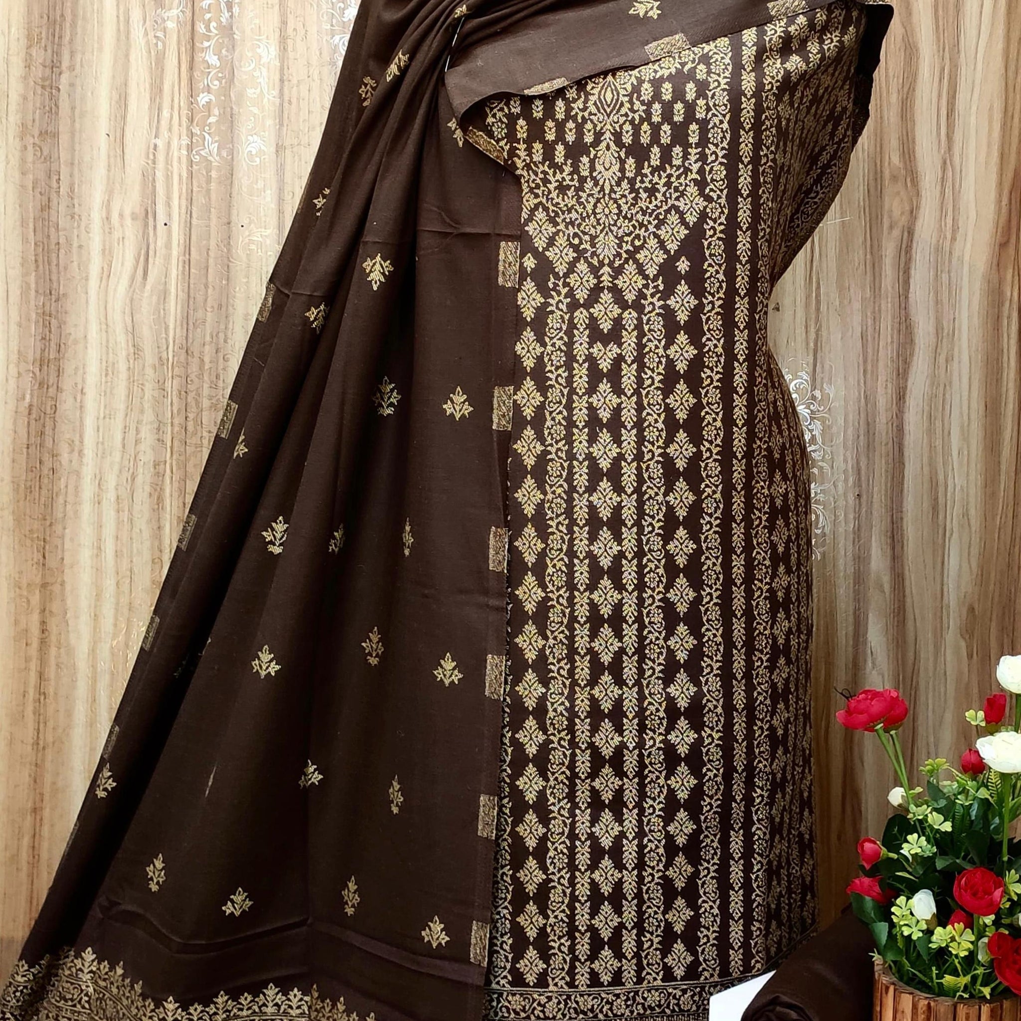 Beautiful Designer Pure Pashmina Zari Weaving Work Salwar Suit