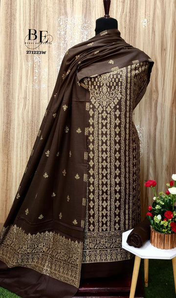 Beautiful Designer Pure Pashmina Zari Weaving Work Salwar Suit