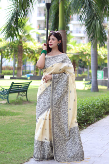 Beautiful Designer Handloom Raw Silk Saree