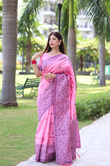 Beautiful Designer Handloom Raw Silk Saree