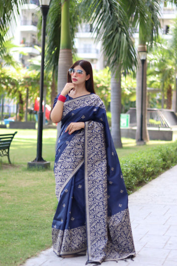 Beautiful Designer Handloom Raw Silk Saree