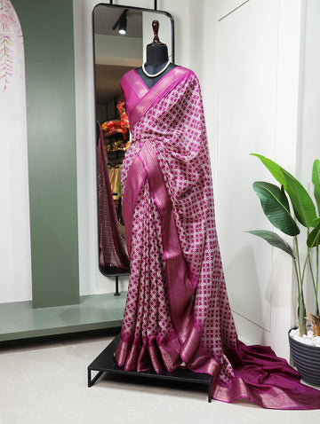 Beautiful Designer Pure Dola Silk Saree Design 7017