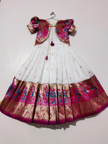 Beautiful Designer Kids Paithani Koti Gown