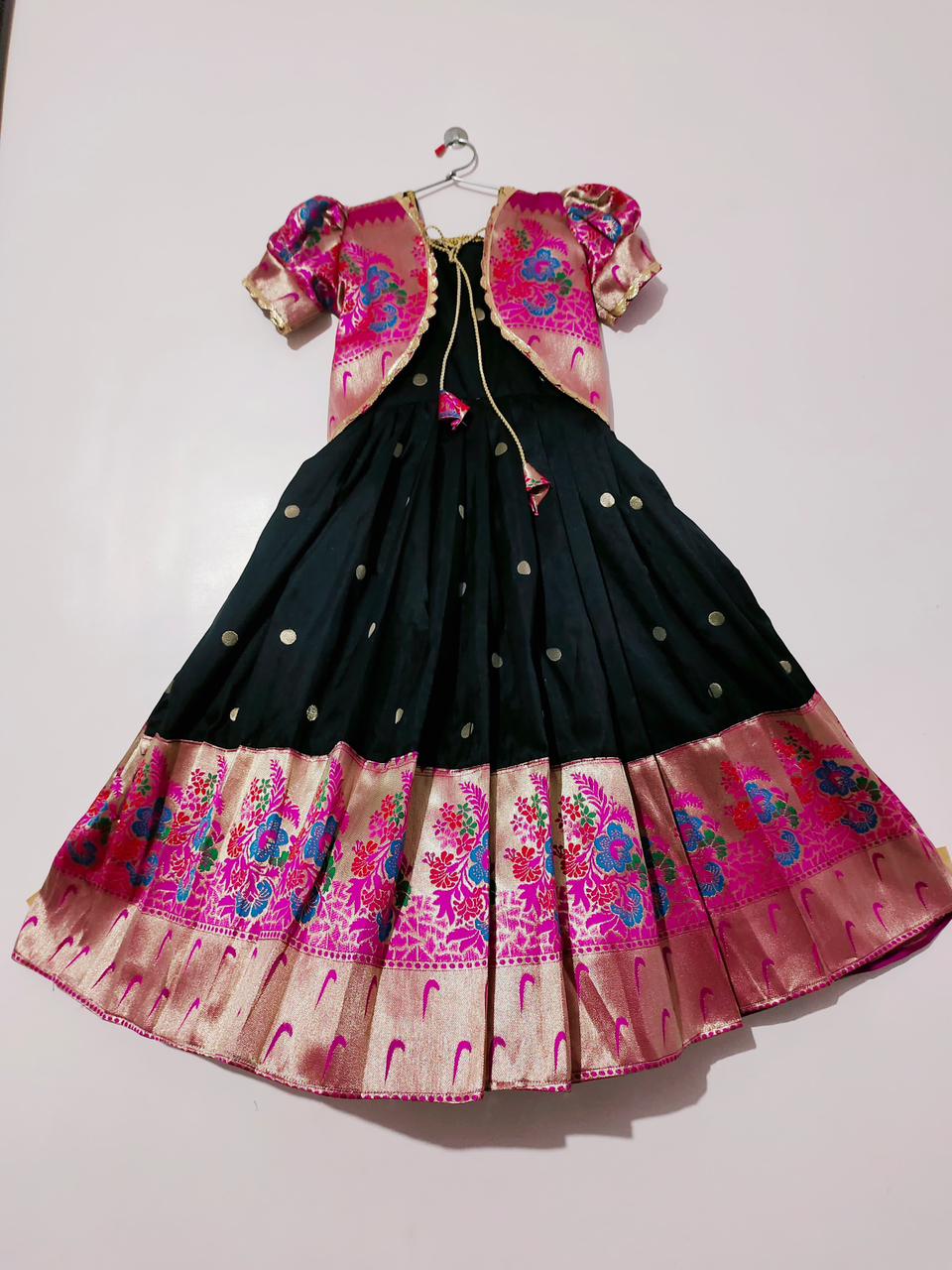 Beautiful Designer Kids Paithani Koti Gown