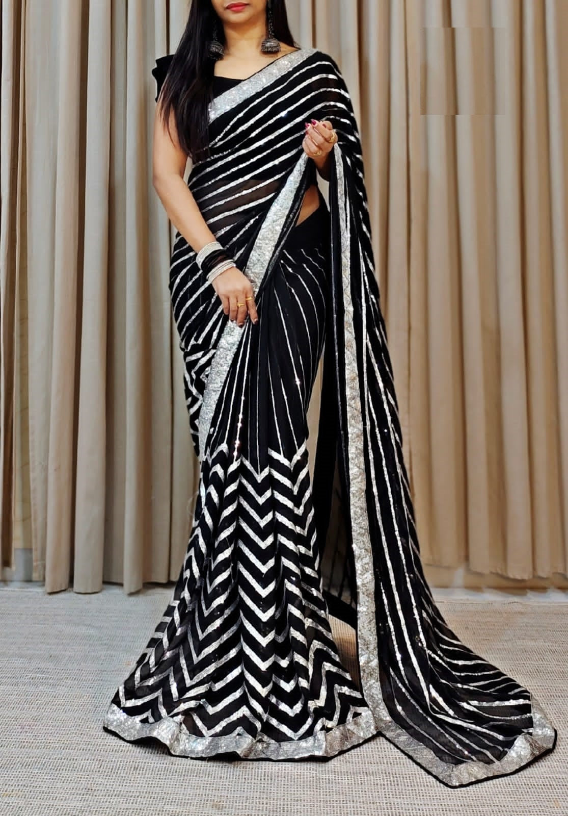 Silk georgette digital print saree | Aesha Fashion Design