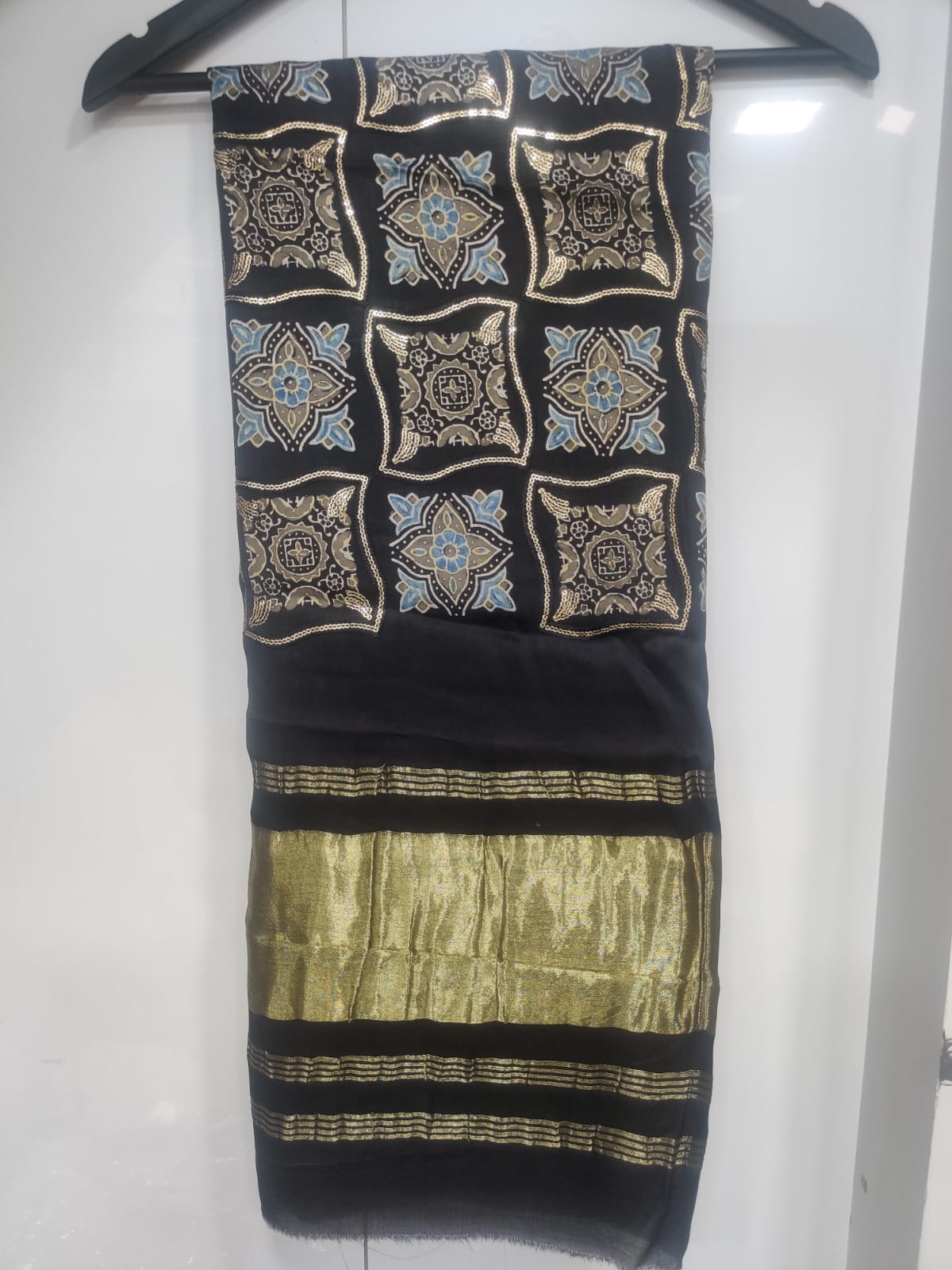 Pure Gajji Silk Ajrakh Duppatta