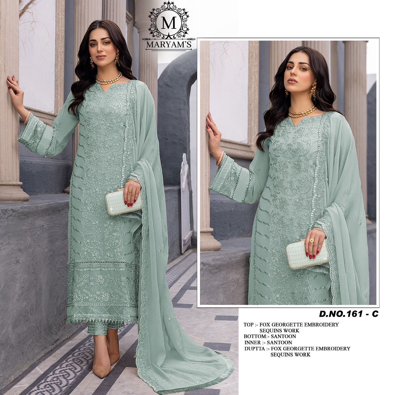 Maryams 161 Faux Georgette Pakistani Suits