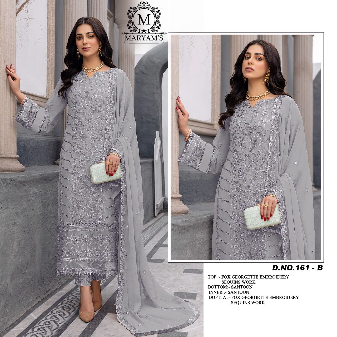 Maryams 161 Faux Georgette Pakistani Suits