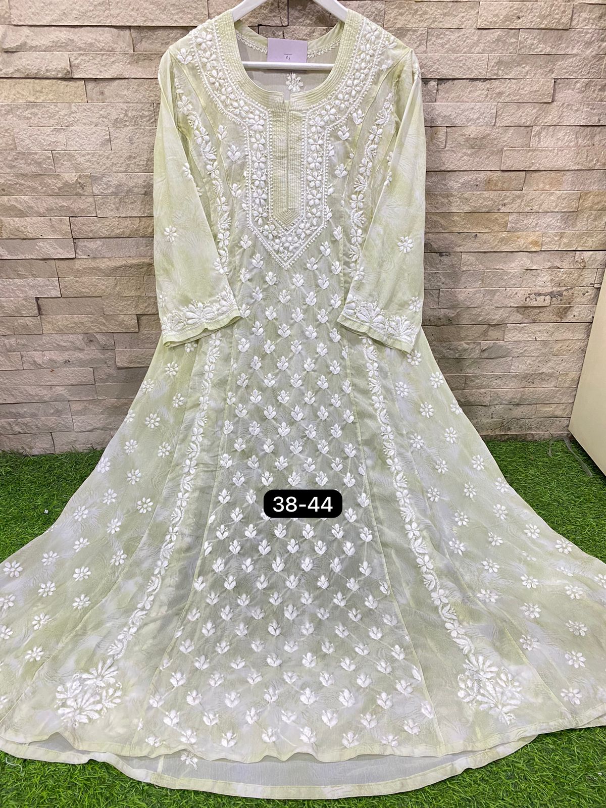 Beautiful Designer Chikankari Georgette Chiffon  Printed Long Gowns