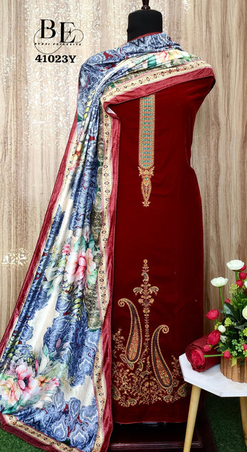 Beautiful Designer Winter Special Pure Velvet Salwar Suit