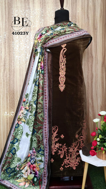 Beautiful Designer Winter Special Pure Velvet Salwar Suit