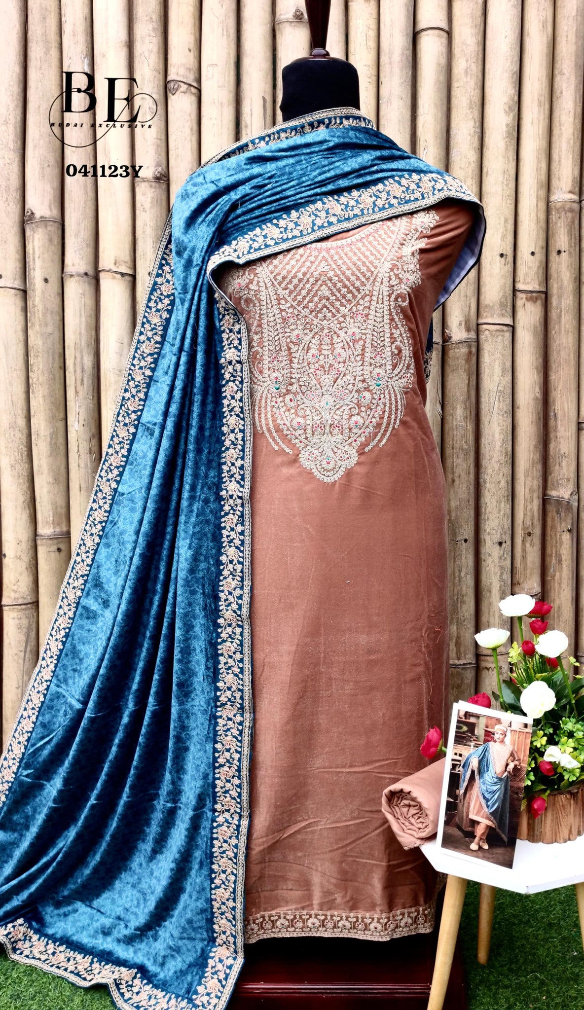 Beautiful Designer Lucknowi Chikankari Velvet Salwar Suit