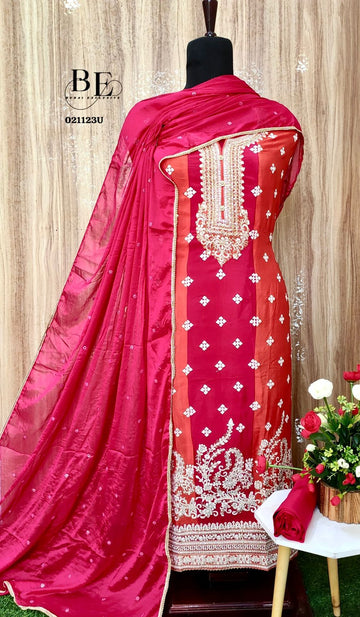 Beautiful Designer Pure Chinon Creap Salwar Suit