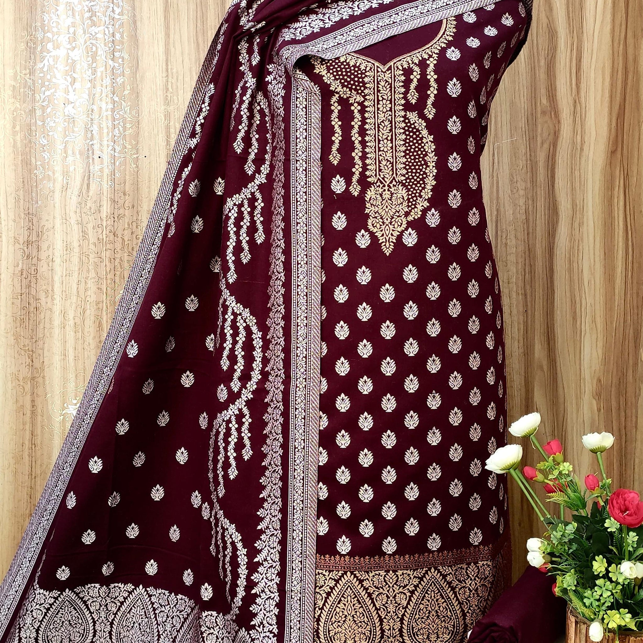 Beautiful Designer Pure Pashmina Salwer Suit