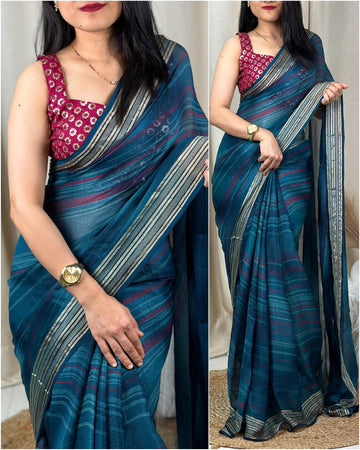 Beautiful Designer Sunaina Pure Chiffon Printed Saree