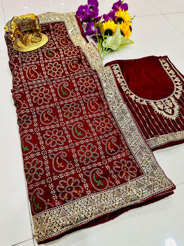 Beautiful Designer Patola Dola Silk Saree