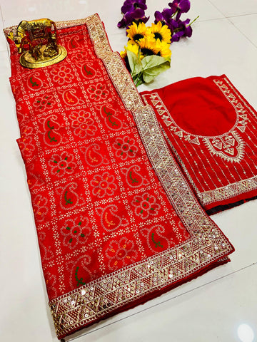 Beautiful Designer Patola Dola Silk Saree