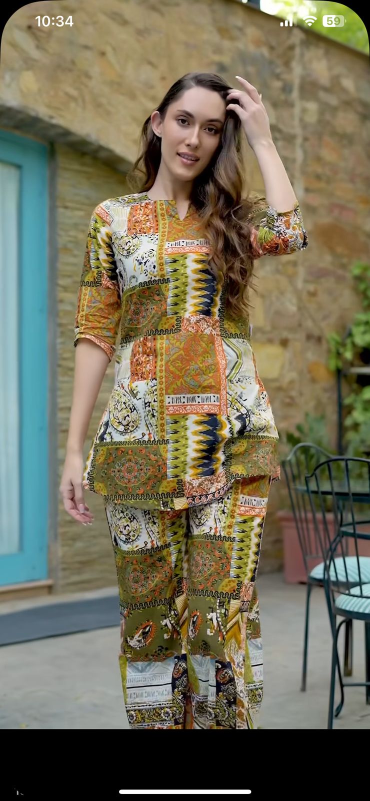 Beautiful Designer Ikat-keri Print Co Ord Set