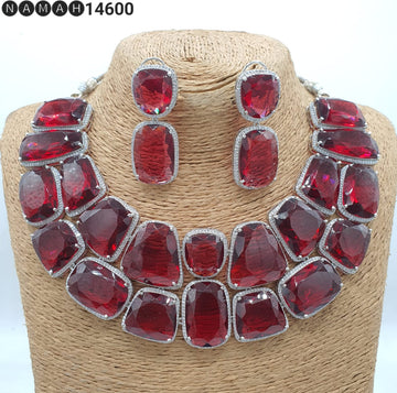 Beautiful Antique Stone Necklace with Earrings Jewellery