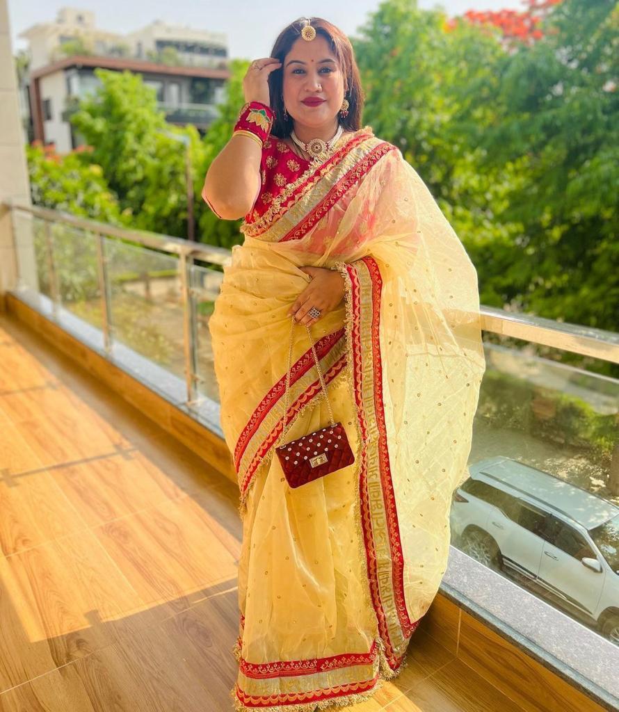 Beautiful Designer Heavy Khadi Organza Silk Saree