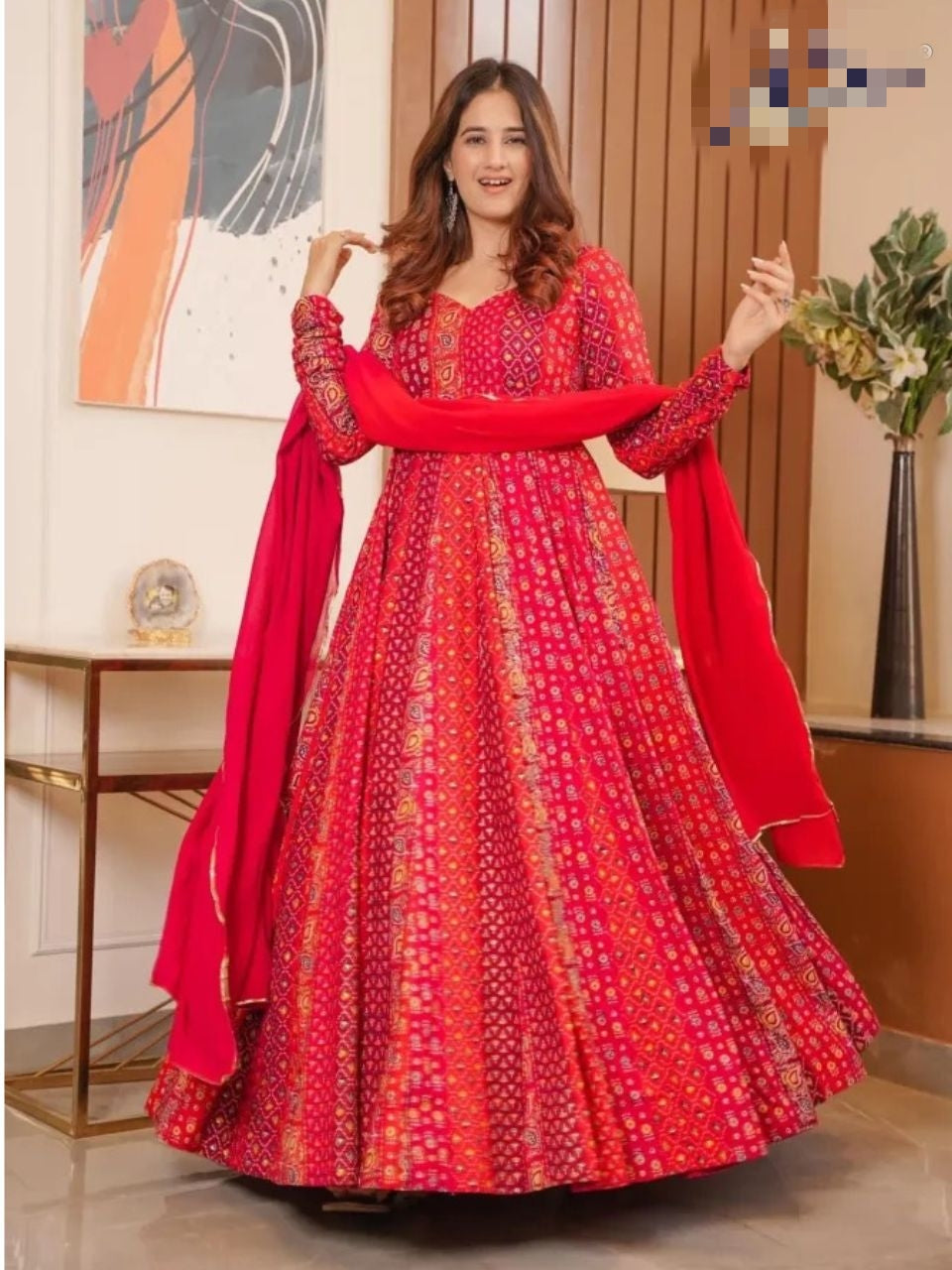 Muskaan Heavy Designer Red Anarkali Gown