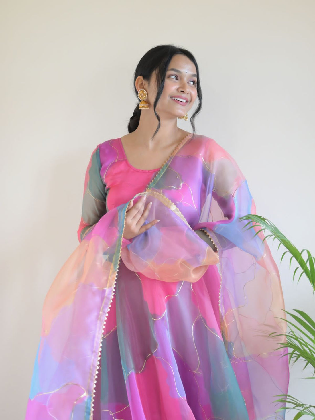 Party Wear Look Organza Taby Silk Gown