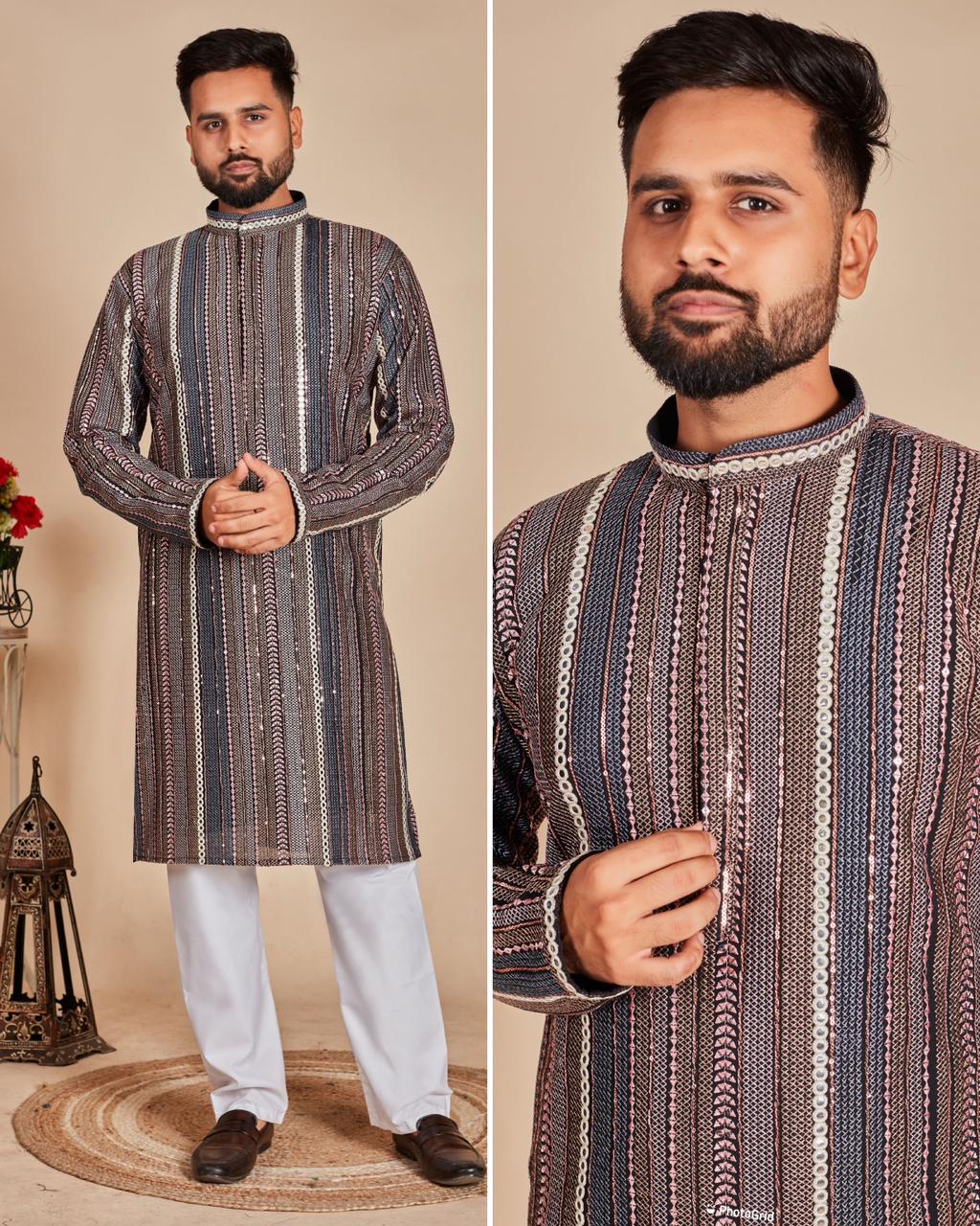 Beautiful Designer Manyavar Heavy Kurta Pyjama Set