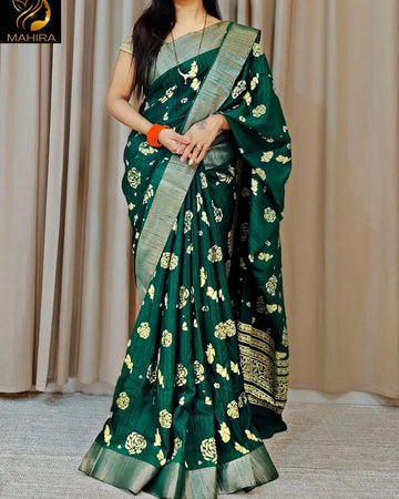 Beautiful Designer Soft Silk With Allover Floral Saree