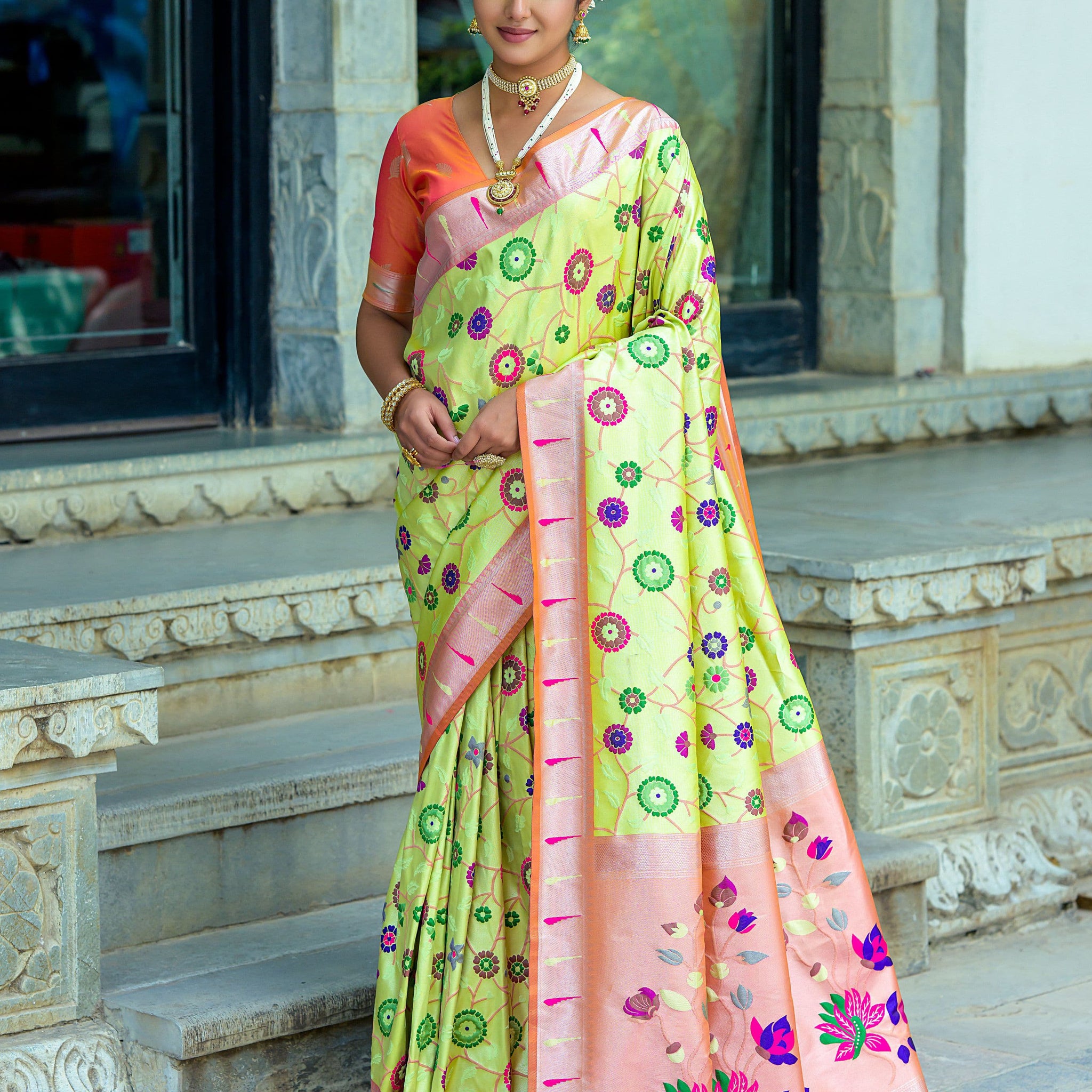 Beautiful Designer Soft Banarasi Silk Paithani Saree