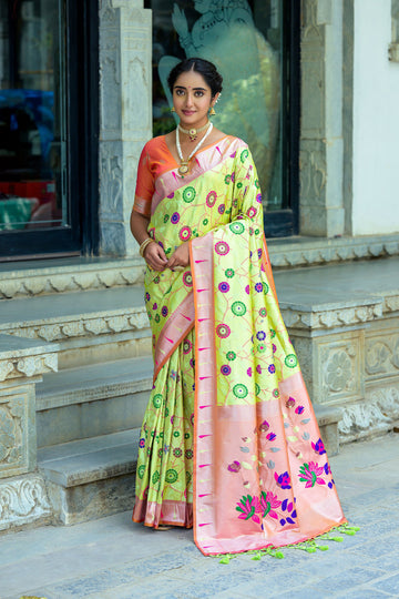 Beautiful Designer Soft Banarasi Silk Paithani Saree