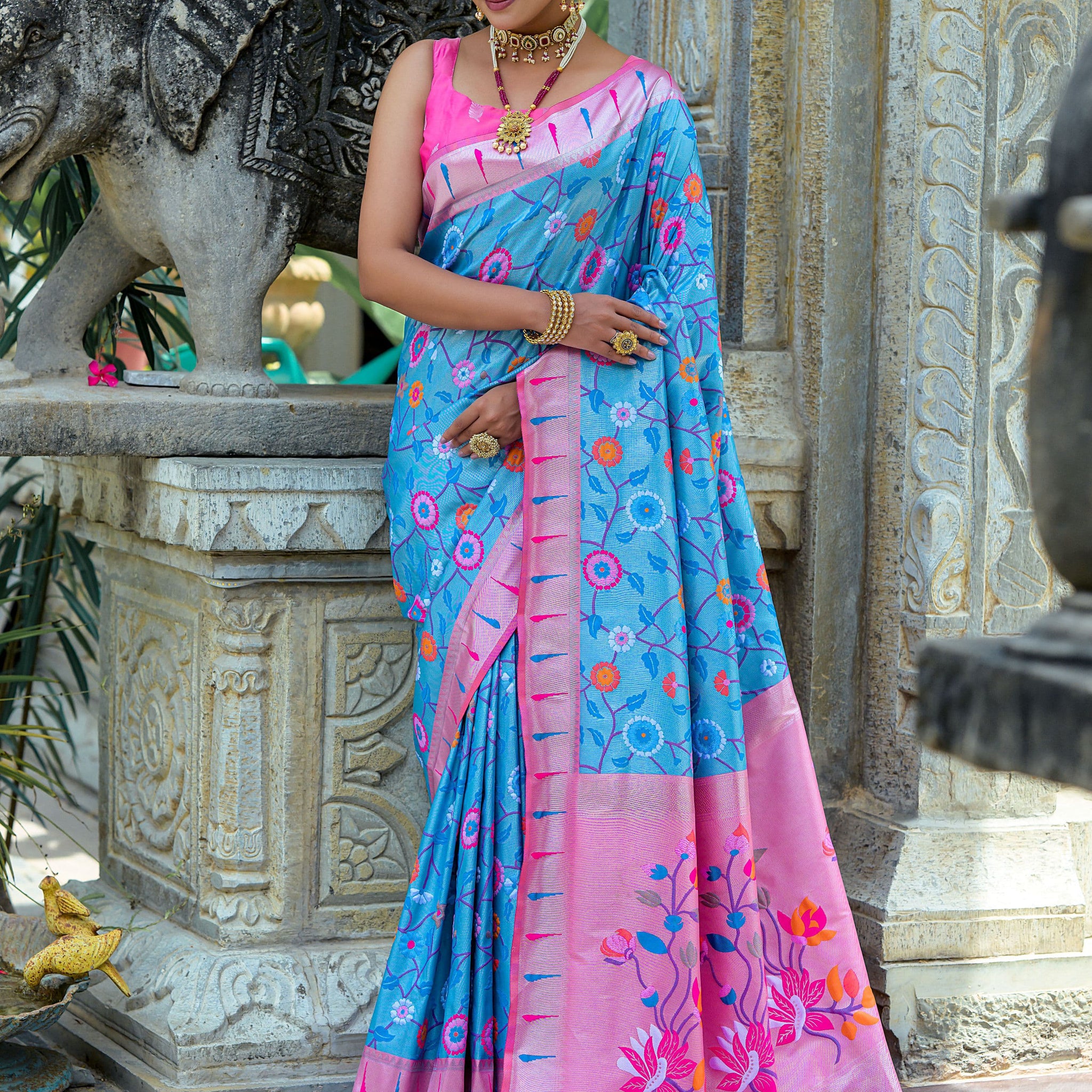 Beautiful Designer Soft Banarasi Silk Paithani Saree