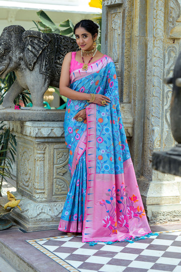 Beautiful Designer Soft Banarasi Silk Paithani Saree