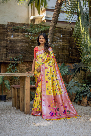 Beautiful Designer Soft Banarasi Silk Paithani Saree