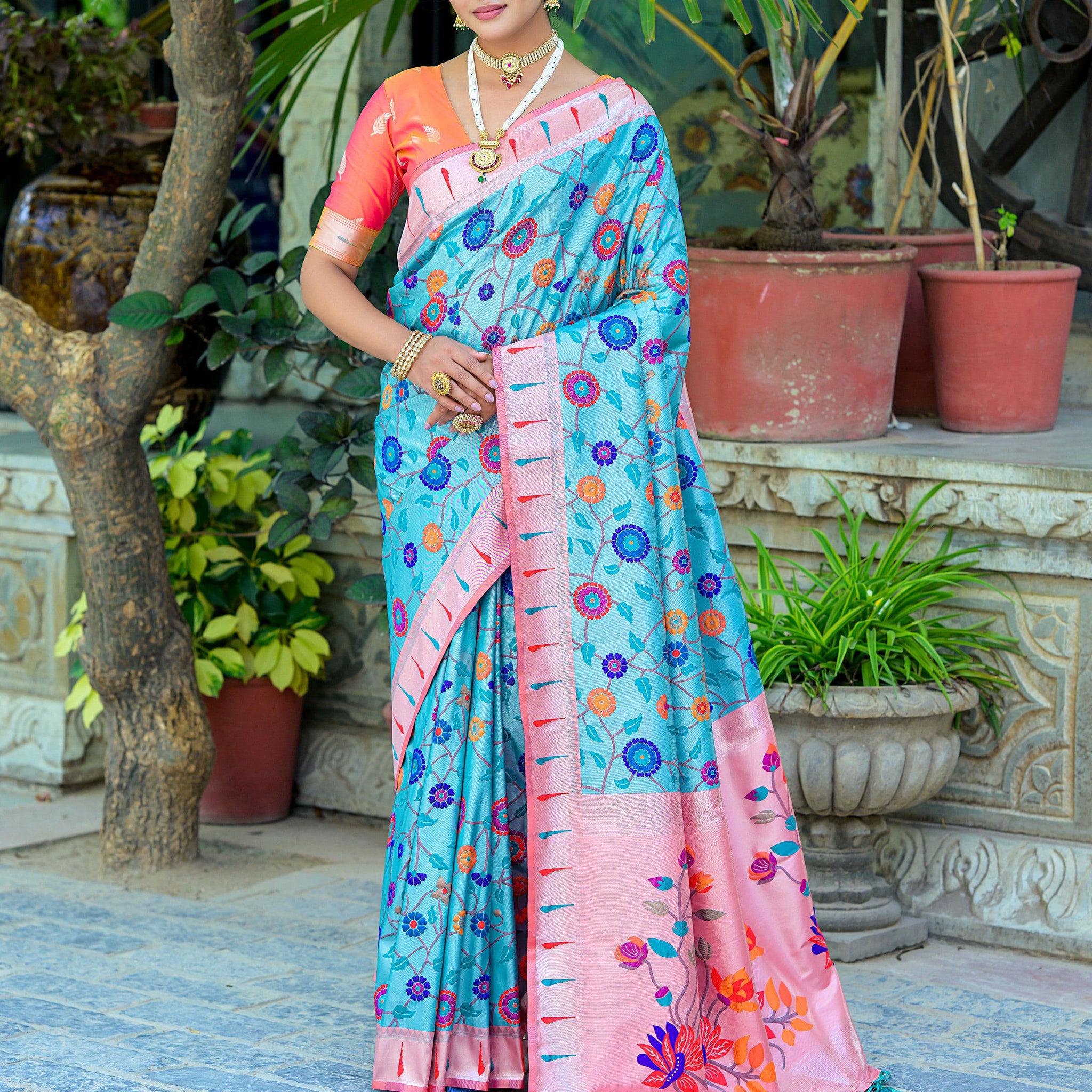 Beautiful Designer Soft Banarasi Silk Paithani Saree