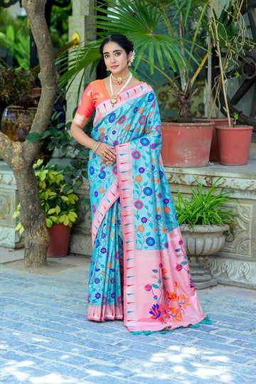 Beautiful Designer Soft Banarasi Silk Paithani Saree