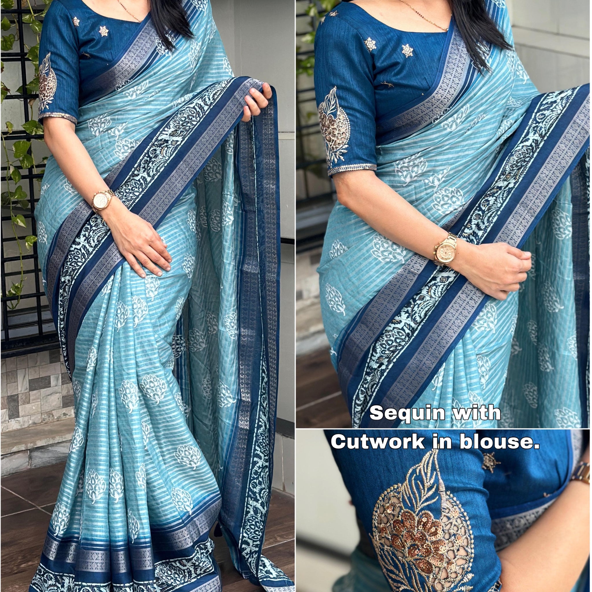 Beautiful Designer Janki Maslin Cotton Saree