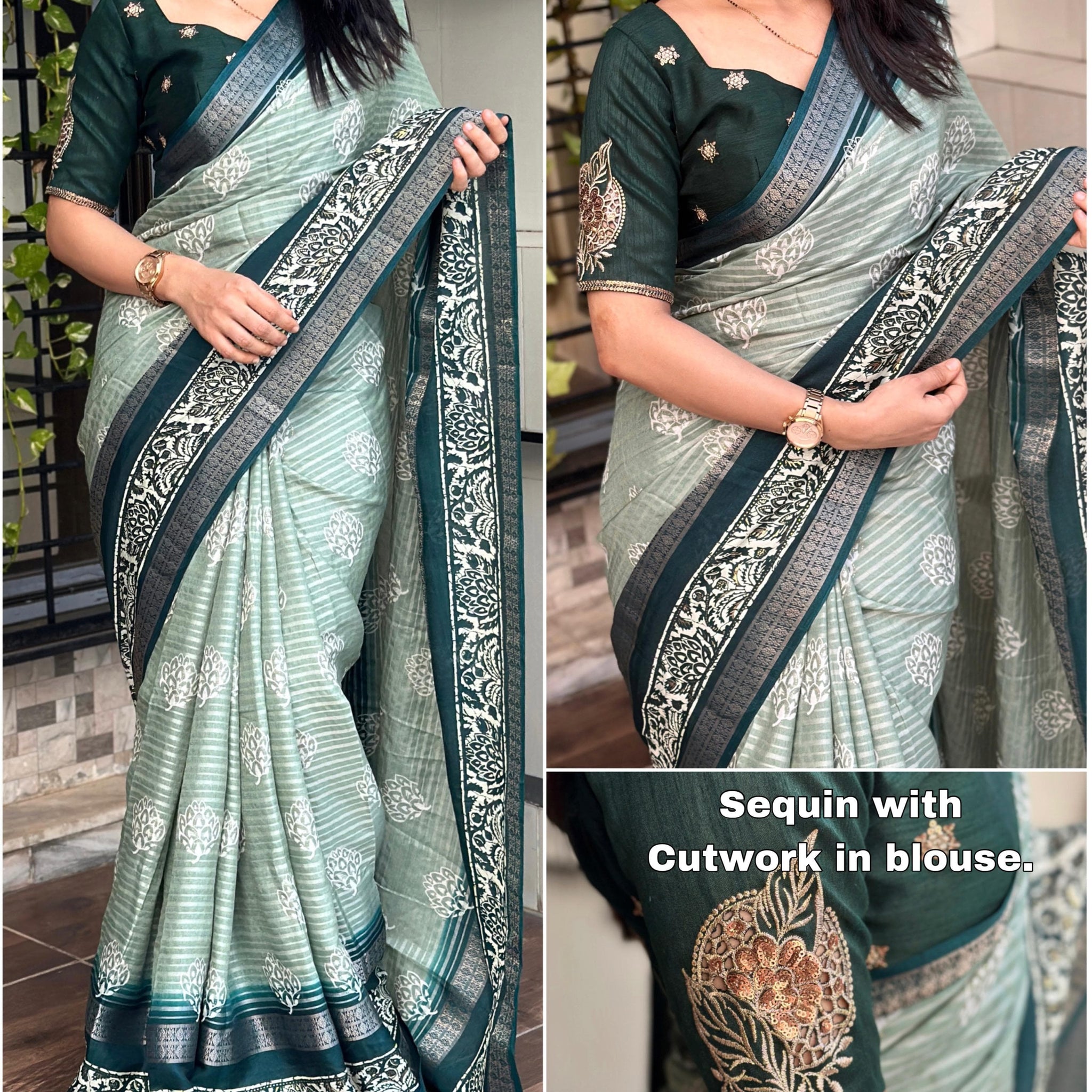 Beautiful Designer Janki Maslin Cotton Saree