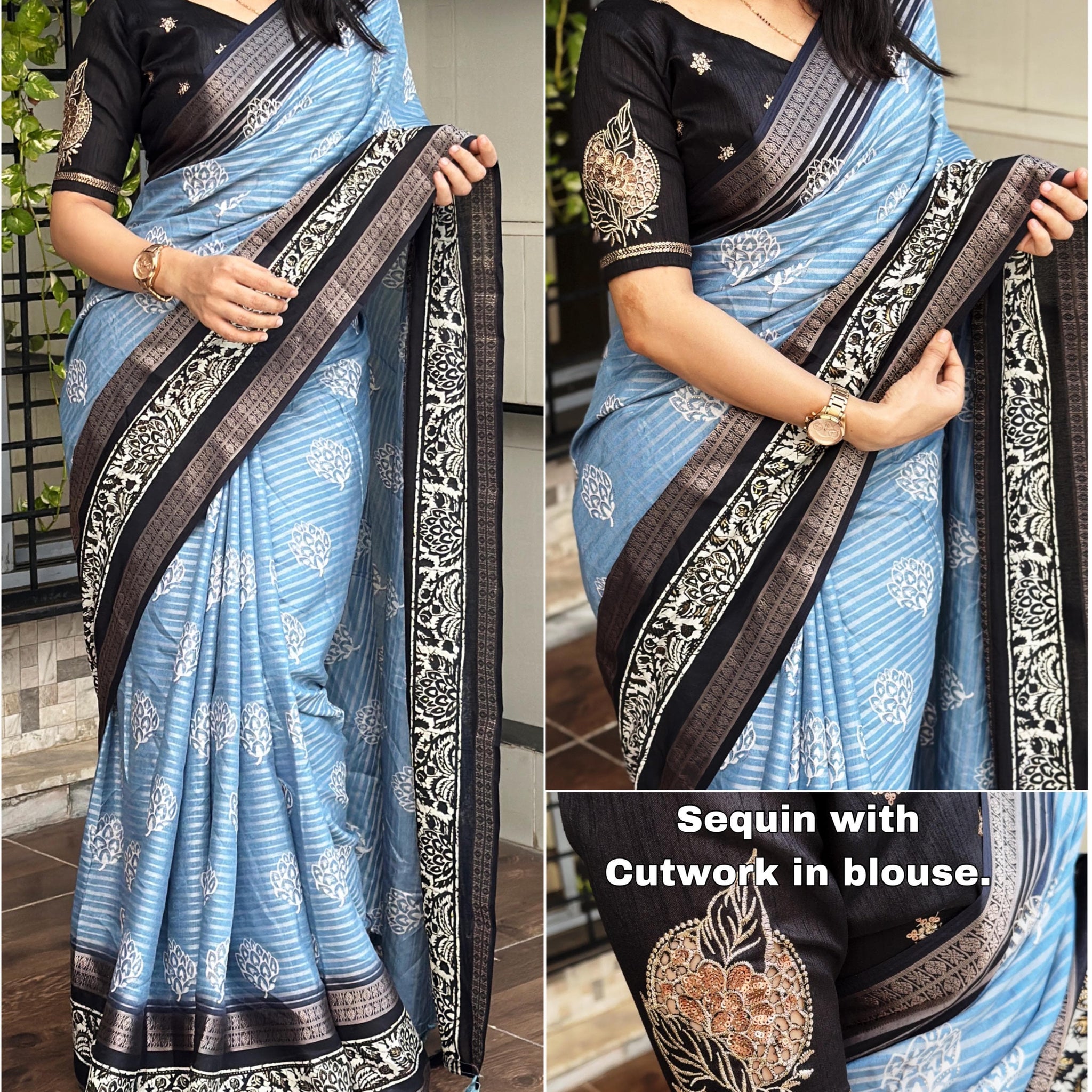 Beautiful Designer Janki Maslin Cotton Saree