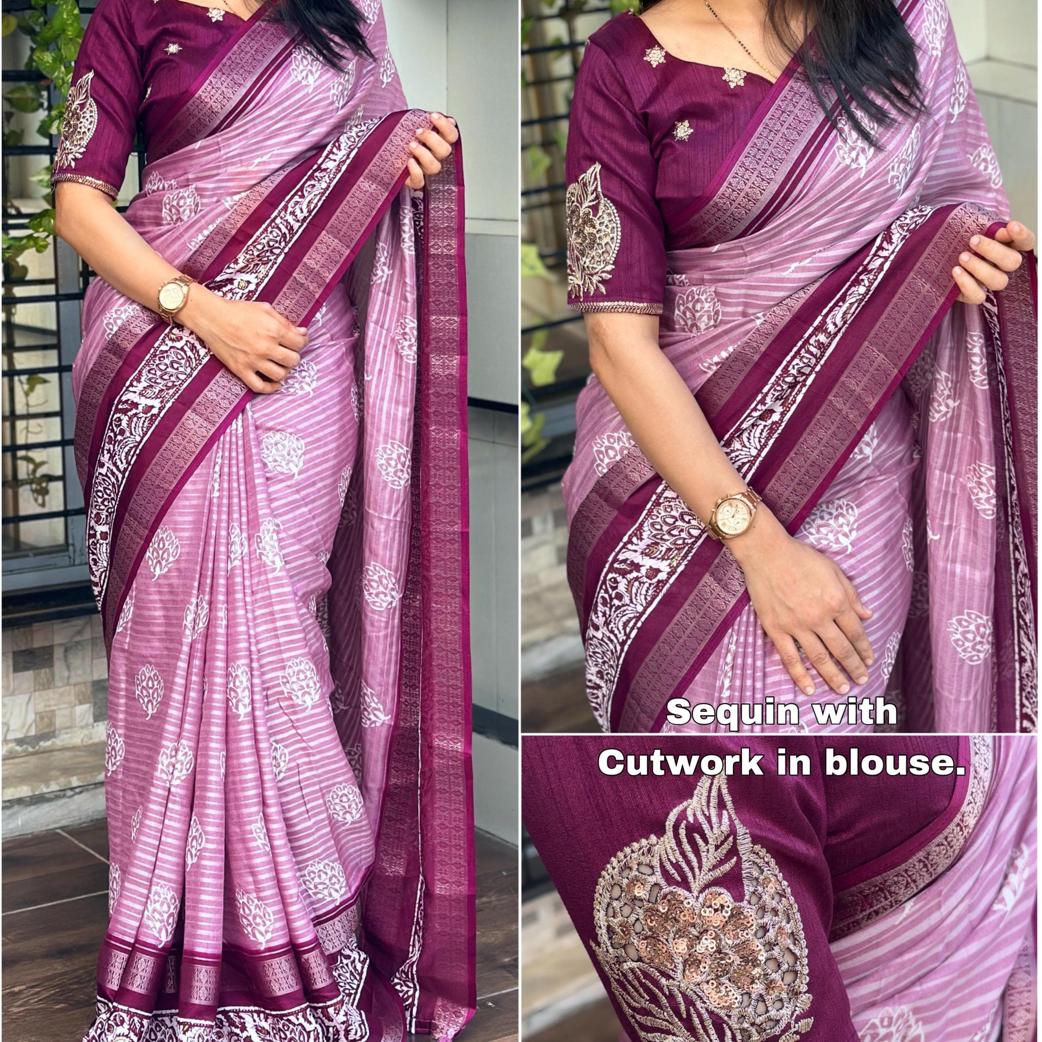 Beautiful Designer Janki Maslin Cotton Saree